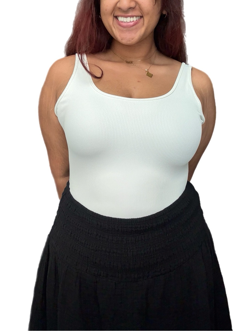 abercrombie & fitch sleeveless tank bodysuit - white